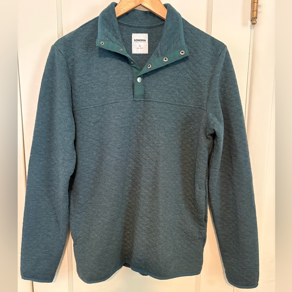 Sonoma Green 1/4 Buttoned Hoodie
